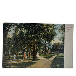 Vintage Island Park Fargo North Dakota Postcard 1907 Scenic Park View